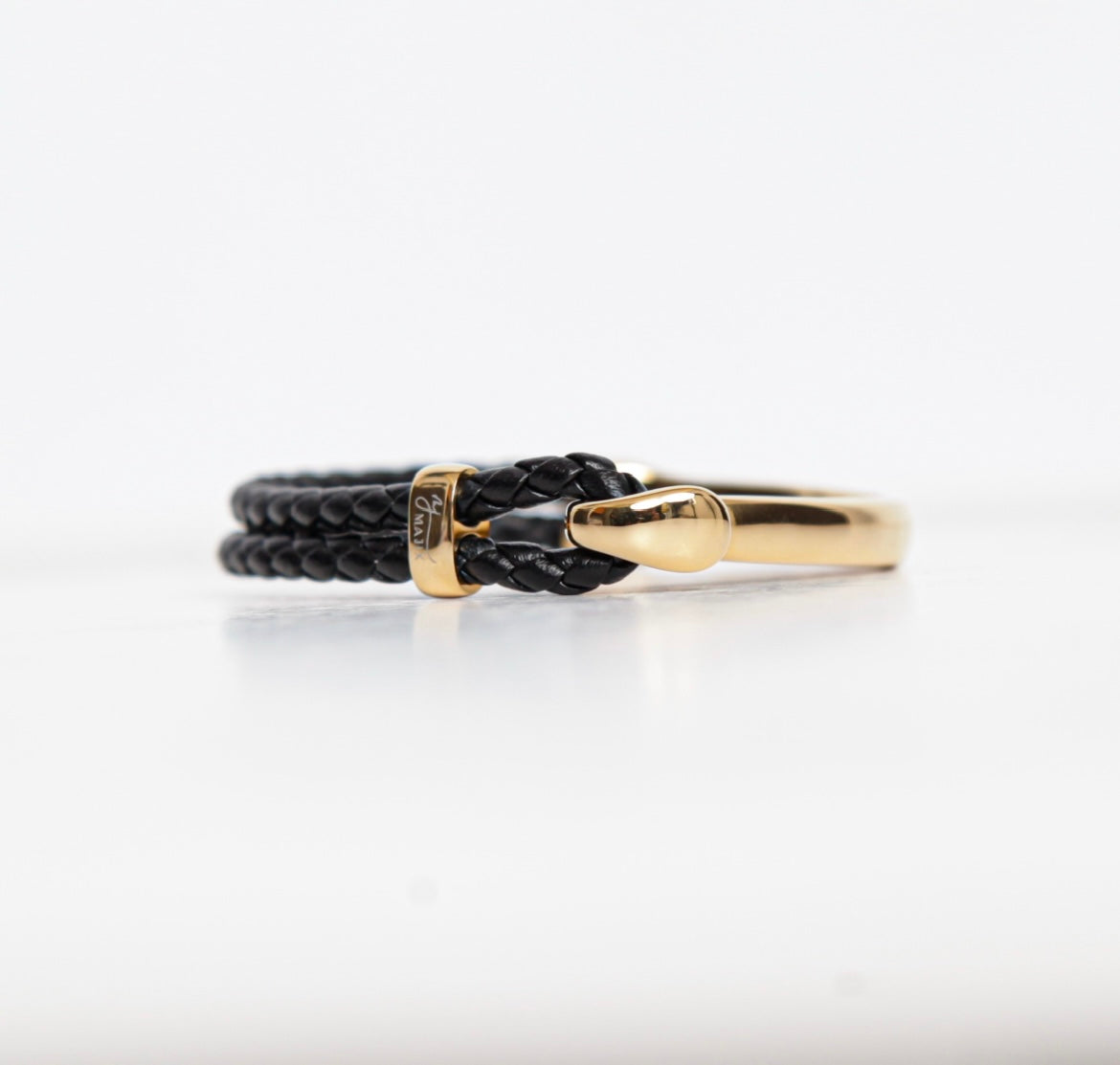 Gold Braided Bracelet Black